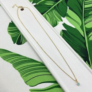 Topaz Dainty Gold Chain Necklace NEW